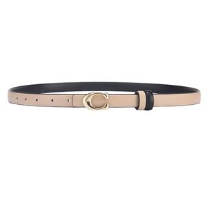 Big C classic designer buckle cream belt